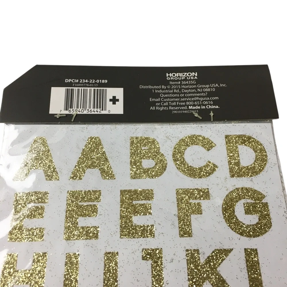 Alphabet Gold Glitter Stickers 4 Sheets 70 Total School Homeschool Uppercase NEW